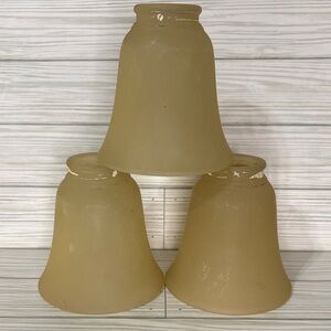 Frosted Amber Brown Glass Bell Shaped Light Shades